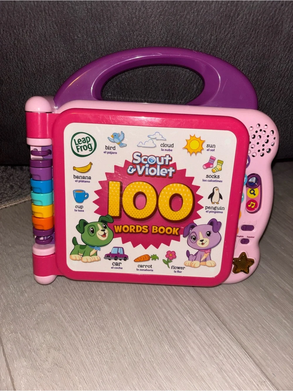 LeapFrog 100 Words Book & Learning Friends Scout & Violet English/Spanish